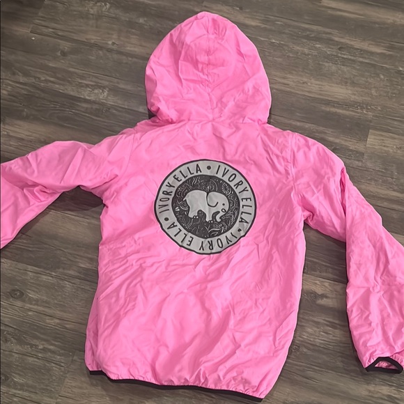Ivory Ella Pink Hooded Raincoat with Elephant Design - Picture 2 of 2